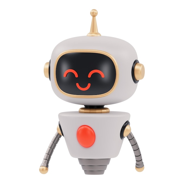 Illustration 3D de robot heureux