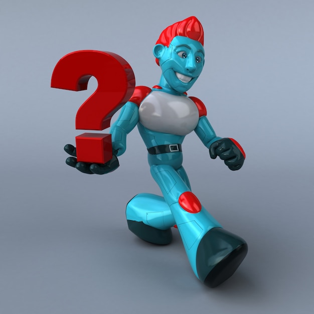 Illustration 3D de Robot rouge