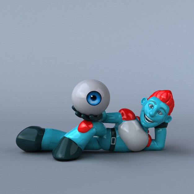 Illustration 3D de robot rouge