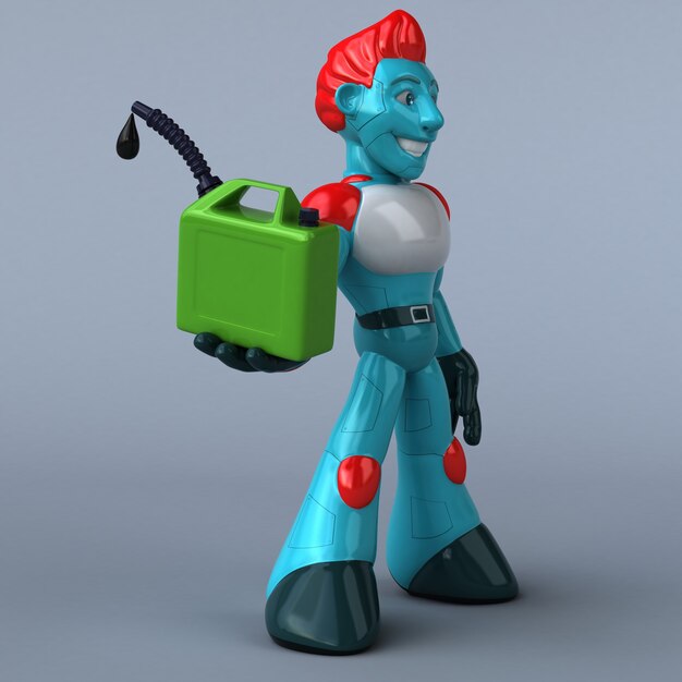 Illustration 3D de robot rouge