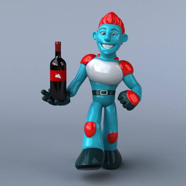 Illustration 3D de robot rouge