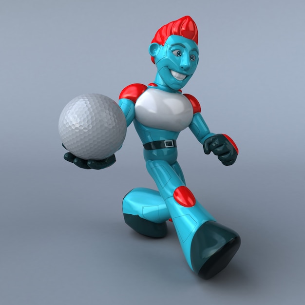 Illustration 3D de robot rouge