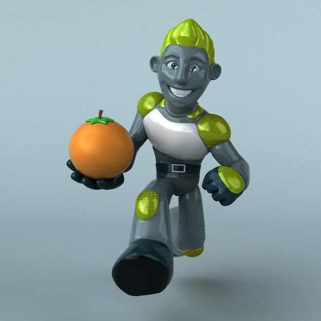 Illustration 3D de robot vert