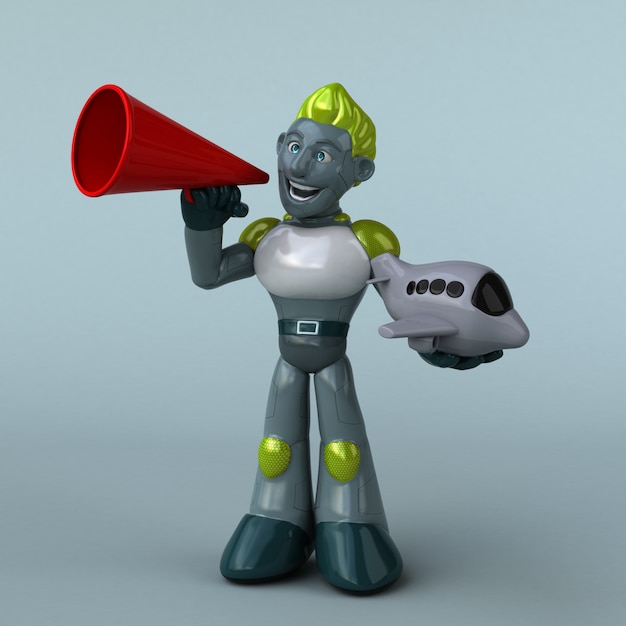 Illustration 3D de robot vert