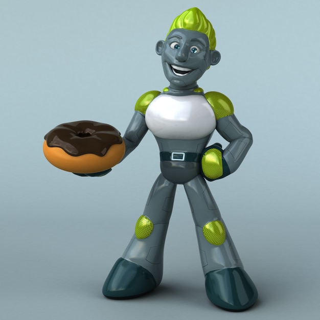 Illustration 3D de robot vert