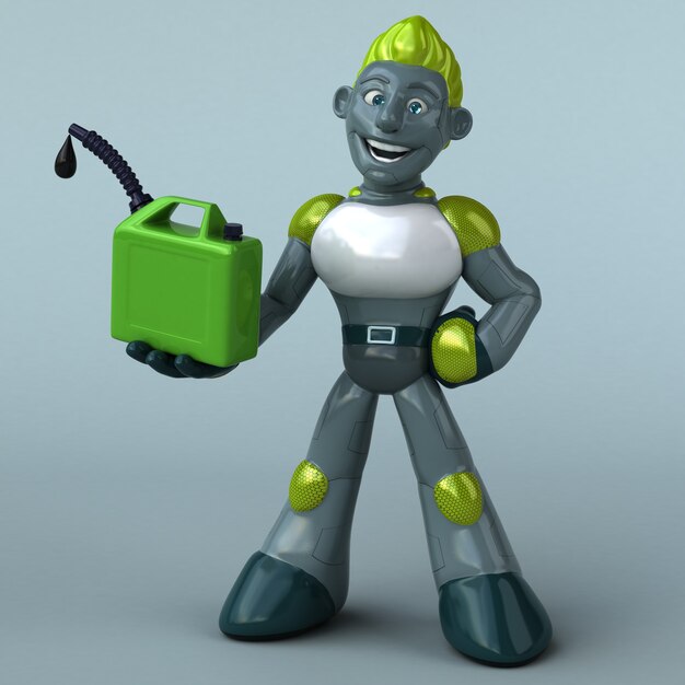 Illustration 3D de robot vert