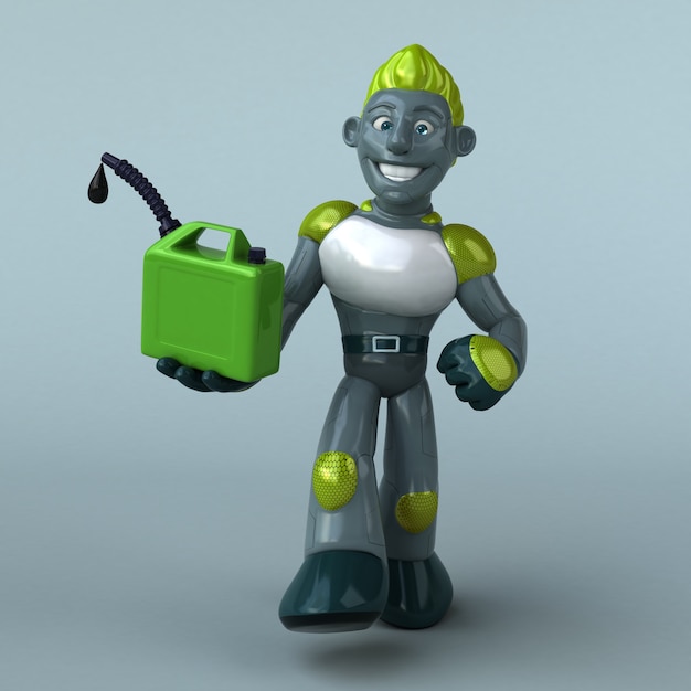 Illustration 3D de robot vert
