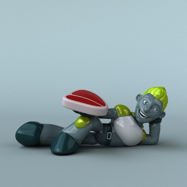 Illustration 3D de robot vert