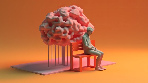 Illustration 3D de sensibilisation à la santé mentale