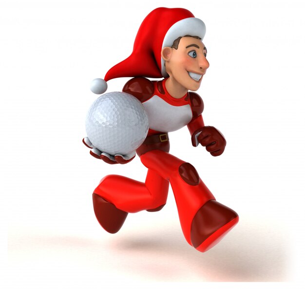 Illustration 3D de Super Santa Claus amusant