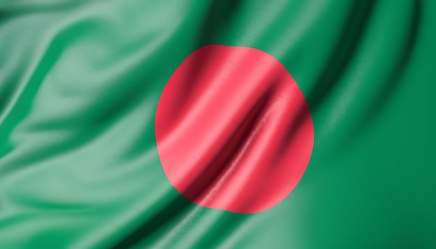 Illustration 3D de la texture du drapeau du Bangladesh agitant