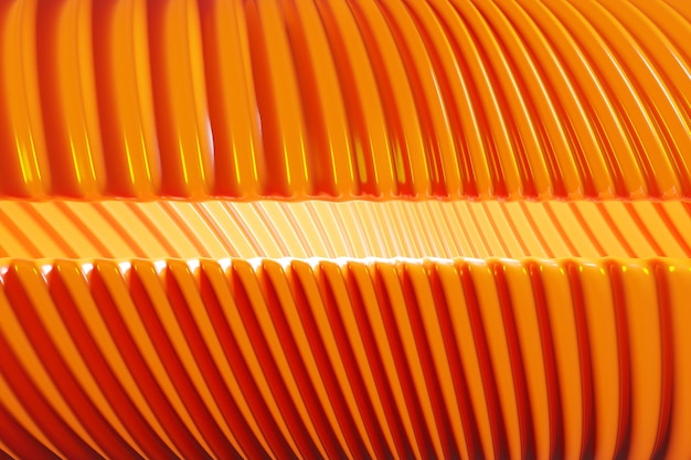 Illustration 3D de la vague orange, grotte. Modèle de forme. Contexte de la géométrie de la technologie.