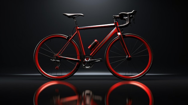 Illustration 3D de vélo rouge et noir réaliste