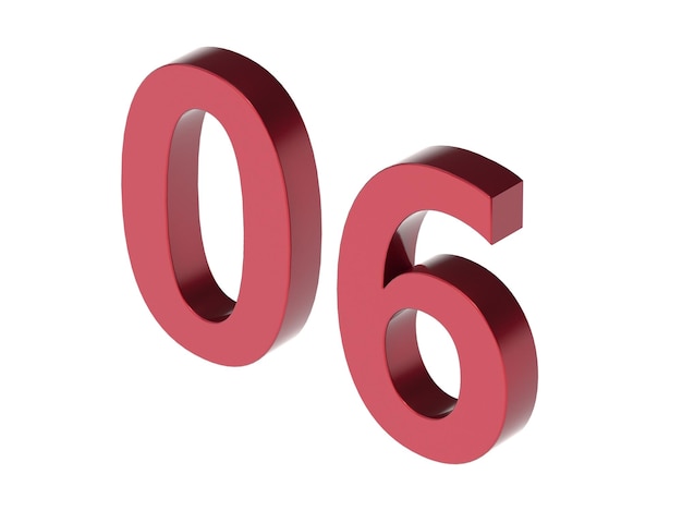 Illustration 3d de vente numéro rouge