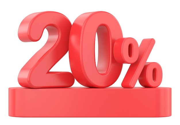 Illustration 3D vingt pour cent 3D