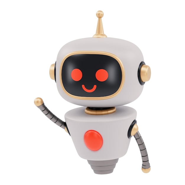 Illustration 3D de vol de robot mignon