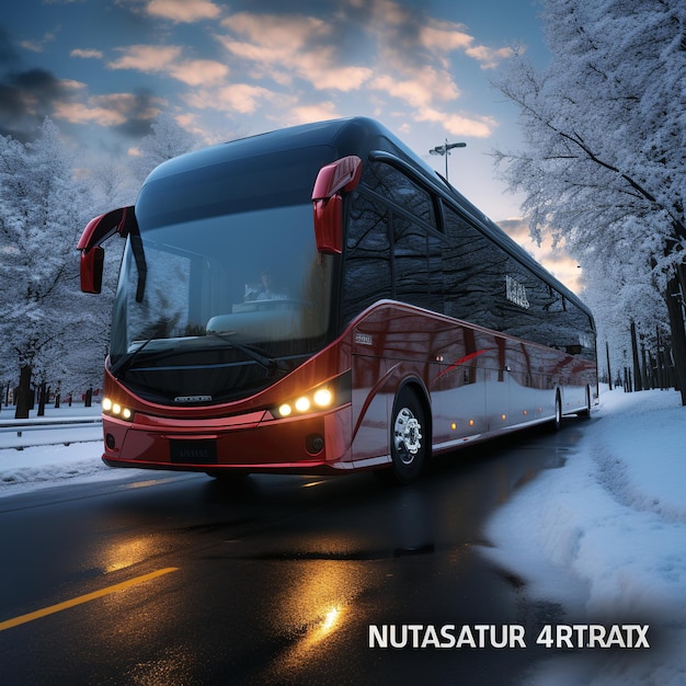 Photo illustration de 4k ultra réaliste d'un bus moderne