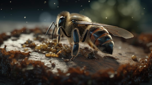Illustration d'abeilles vues de près