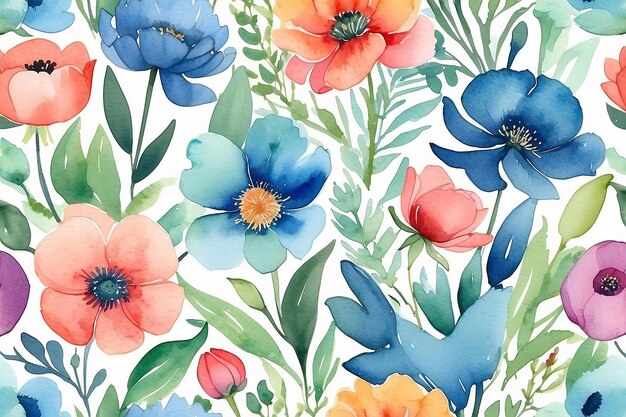 Illustration abstraite à l'aquarelle de fleurs