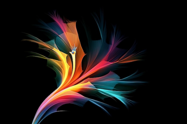 Une illustration abstraite colorée d'un oiseau de paradis Generative Ai