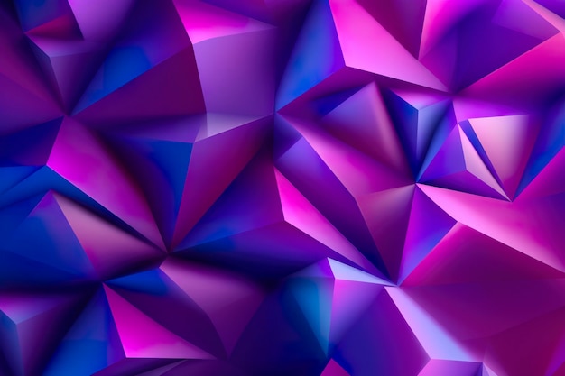 Illustration abstraite dégradé violet fond de triangle 3D modèle de conception d'art informatique AI générative