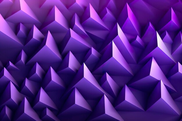 Illustration abstraite dégradé violet triangle 3D fond modèle de conception d'art informatique AI générative