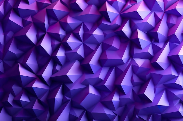 Illustration abstraite dégradé violet triangle 3D fond modèle de conception d'art informatique AI générative