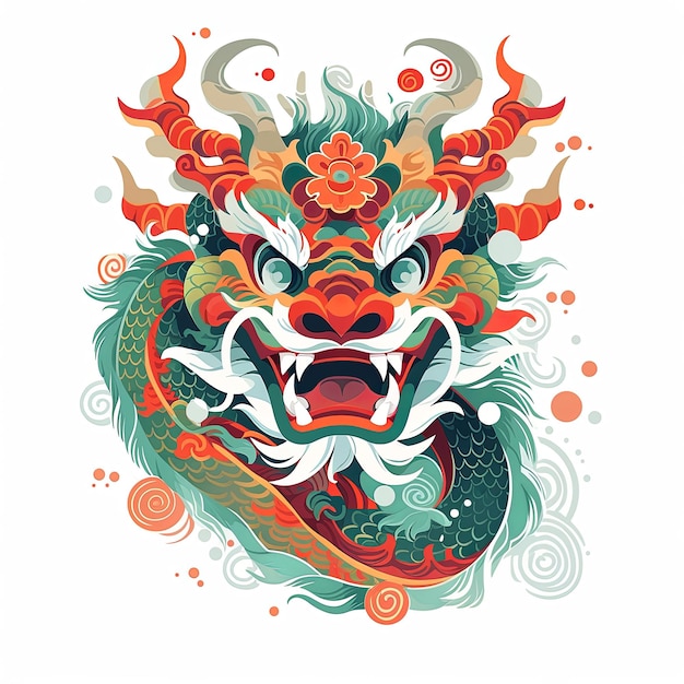 L'illustration abstraite du dragon chinois l'année du dragon chinoise