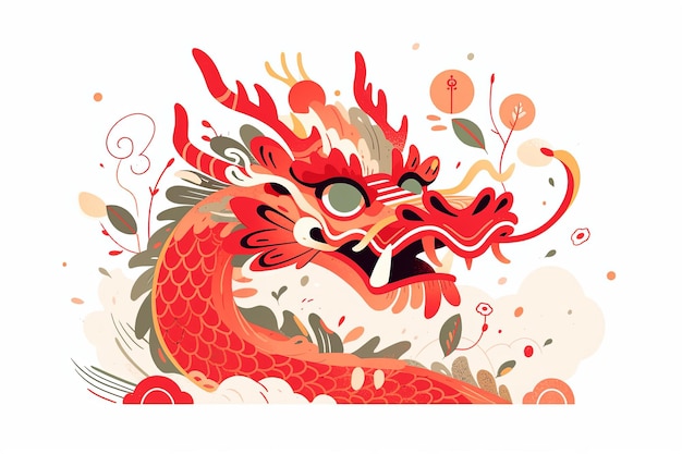 L'illustration abstraite du dragon chinois l'année du dragon chinoise