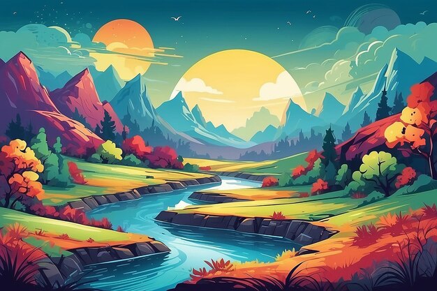 Illustration abstraite du paysage illustration de stock