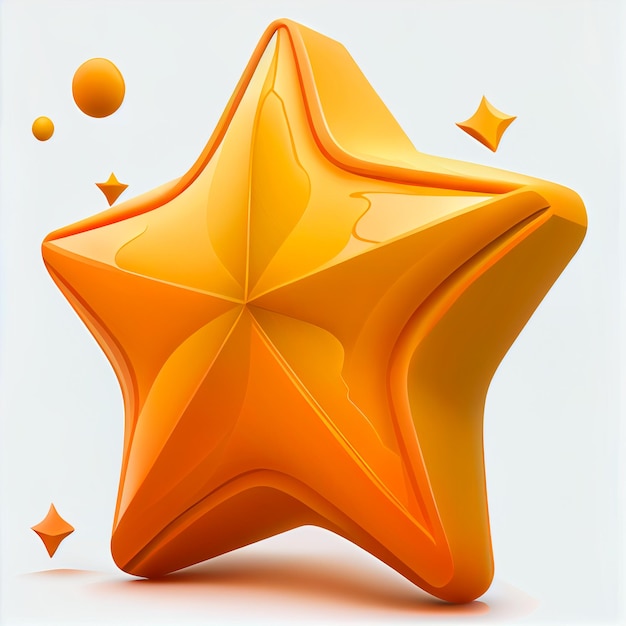 Photo illustration abstraite d'étoile de dessin animé avec fond isolé