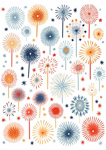 Illustration abstraite de feux d'artifice colorés