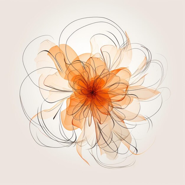 Photo illustration abstraite de la fleur d'orange avec une délicate simplicité