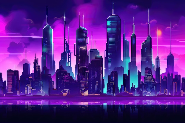 Illustration abstraite de la future ville technologique