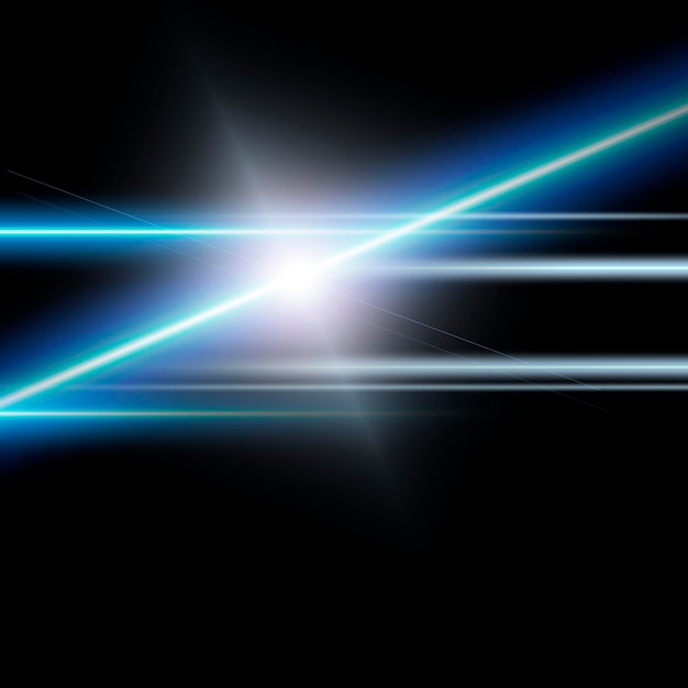illustration abstraite Lignes lumineuses au néon sur fond noir