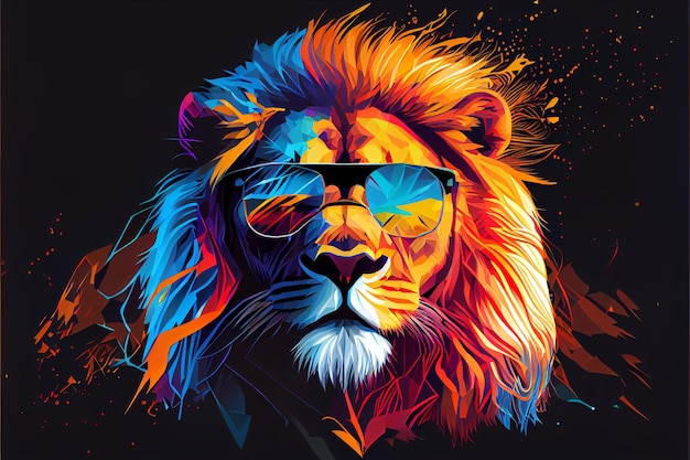 Illustration abstraite de lion