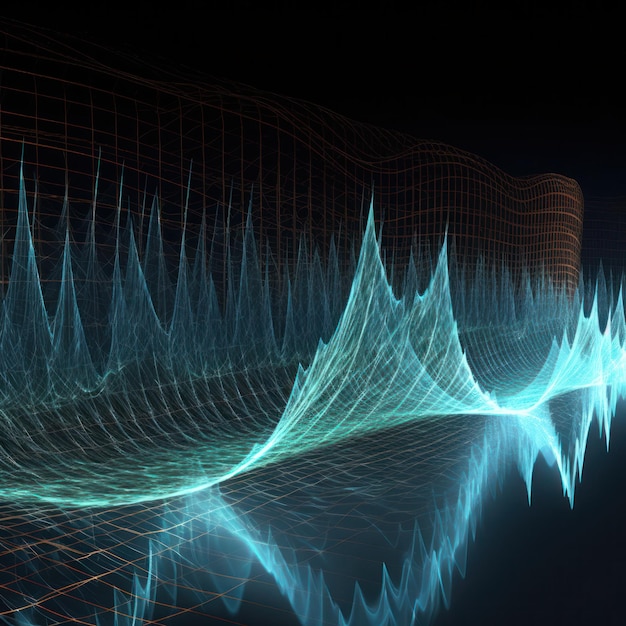 Illustration abstraite des ondes physiques Créée à l'aide d'outils Al génératifs