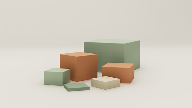 Illustration abstraite de rendu 3D Mock up podium de forme géométrique abstraite pour la conception de produits