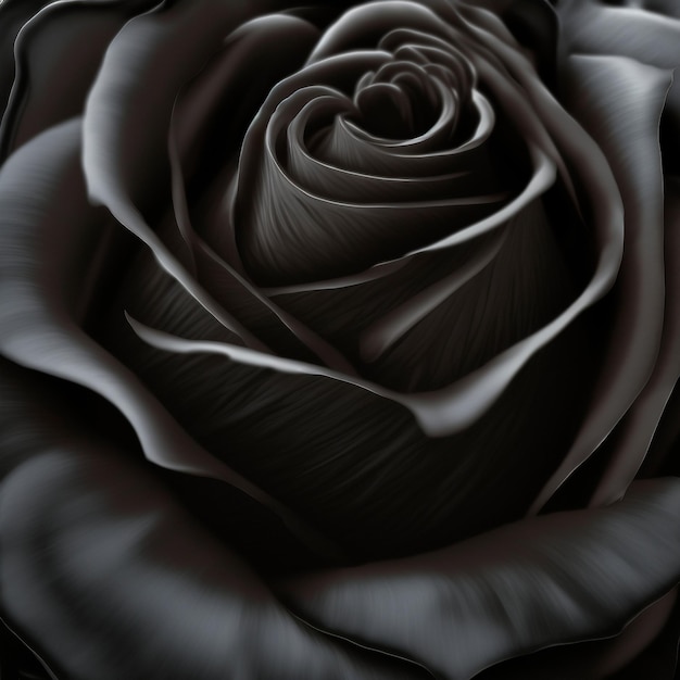 Illustration abstraite d'une rose noire