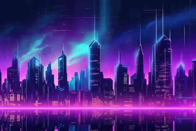 Illustration abstraite de la ville technologique du futur