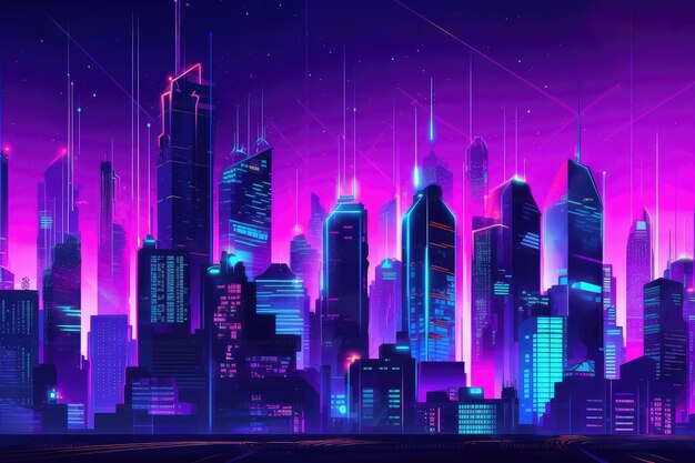 Illustration abstraite de la ville technologique du futur