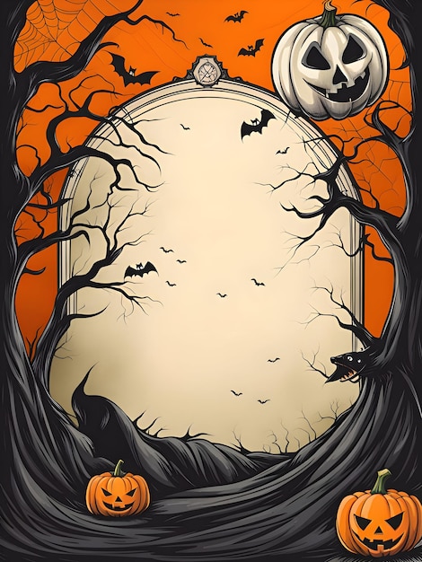 Illustration de l'affiche d'Halloween avec espace de copie