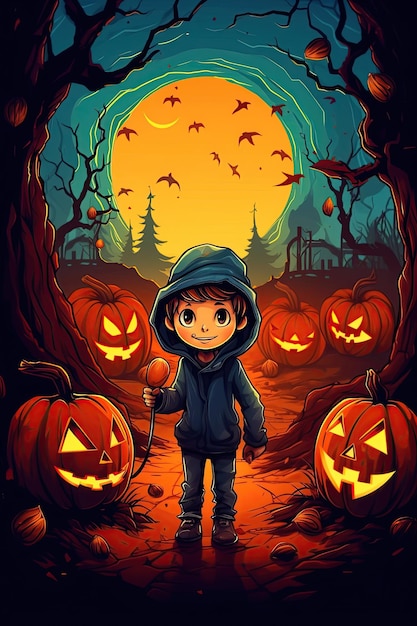 Une illustration de l'affiche d'Halloween générée par l'IA