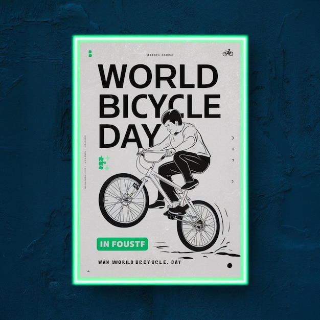 Photo illustration de l'affiche de la journée mondiale de la bicyclette