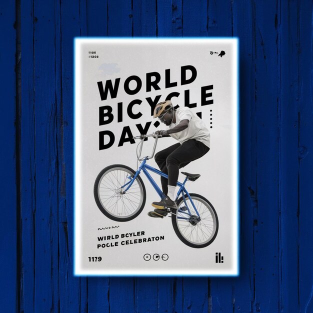 Photo illustration de l'affiche de la journée mondiale de la bicyclette