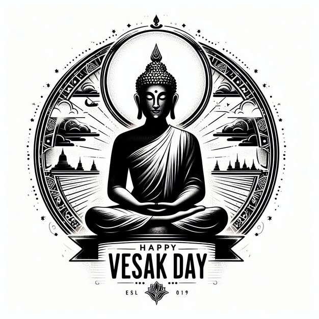 Photo illustration de l'affiche de la journée de vesak