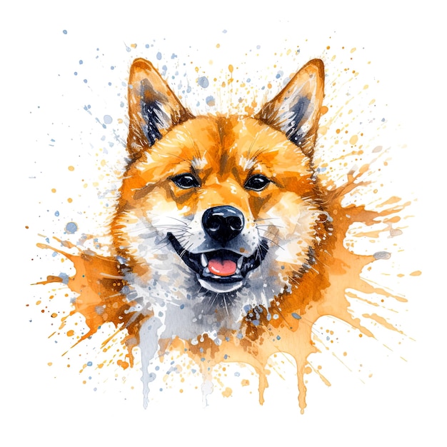 Illustration d'ai générative de chien shiba inu mignon