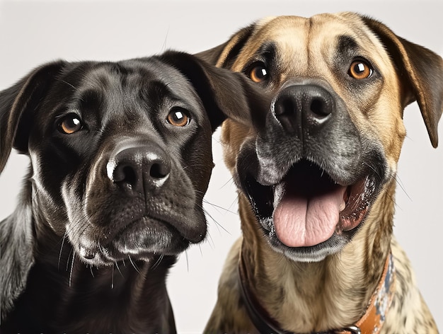 Illustration ai générative de deux chiens drôles en studio