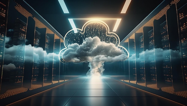 Illustration de l'AI générative du nuage de cybersécurité