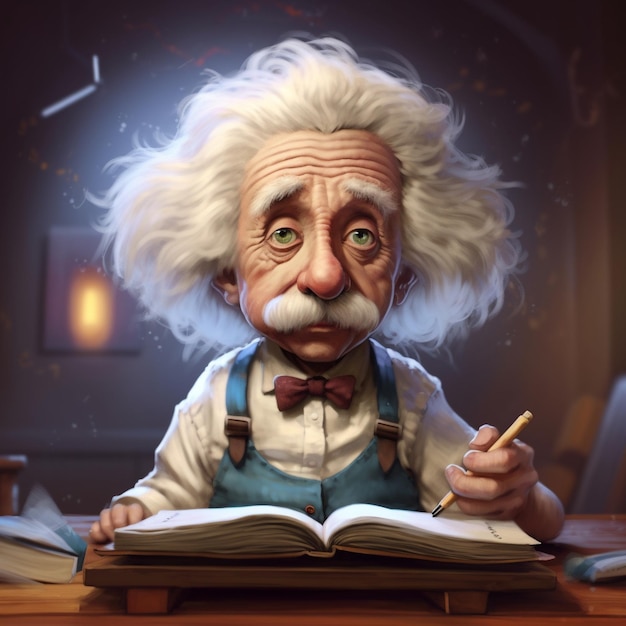 Photo une illustration d'albert einstein